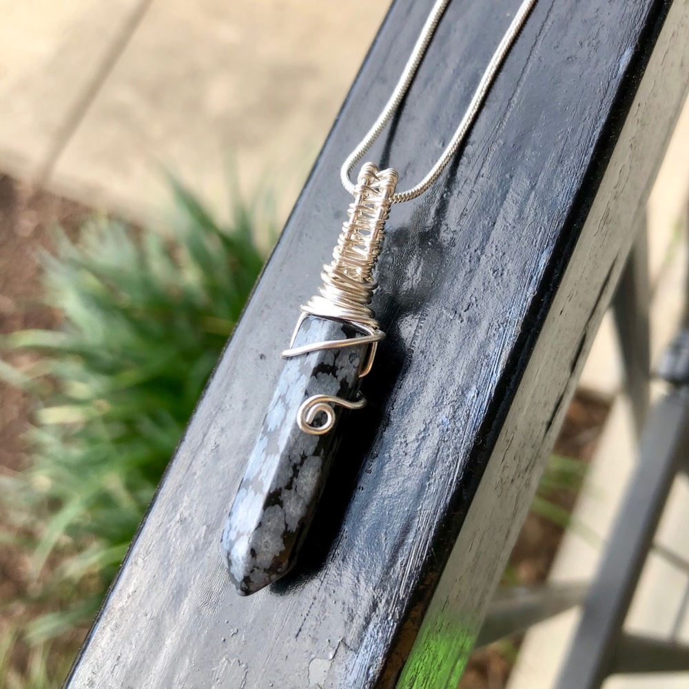 Snowflake Obsidian Handmade Necklace